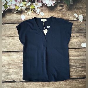 NWT Mellóday Elegant Navy Blue Women's Top Size Small